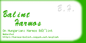 balint harmos business card